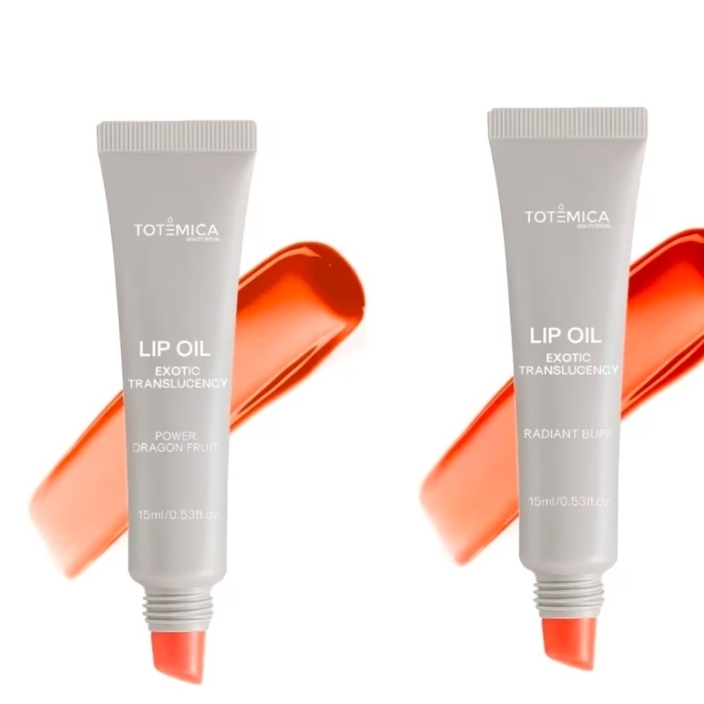 NEW 2 Lip Oils Tomeka Exotic Translucency in Radiant Blush & Power Dragon Fruit